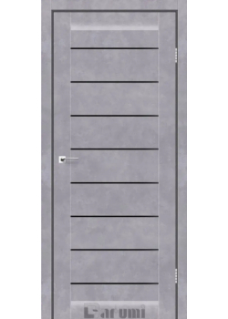 Двері Darumi Doors Leona сірий бетон Чорне скло