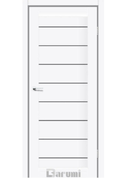 Двері Darumi Doors Leona білий матовий Чорне скло