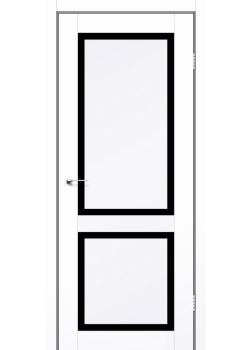 Двері Darumi Doors RAMONA білий матовий Чорне скло