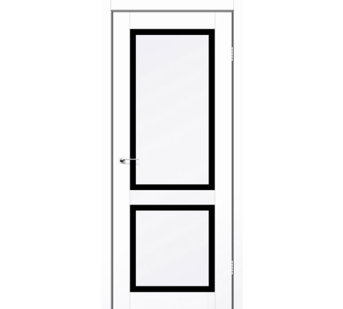 Межкомнатные Двери Darumi Doors RAMONA белый матовый Черное стекло