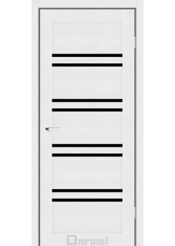 Двері Darumi Doors Mary білий текстурний Чорне скло