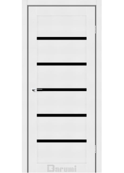 Двері Darumi Doors Tina білий текстурний Чорне скло