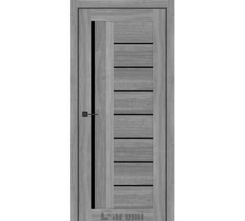 Міжкімнатні Двері Darumi Doors Floriana-01 горіх грей рівер Чорне скло