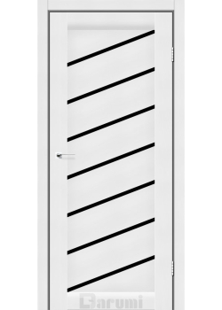 Двері Darumi Doors Rosalia білий текстурний Чорне скло