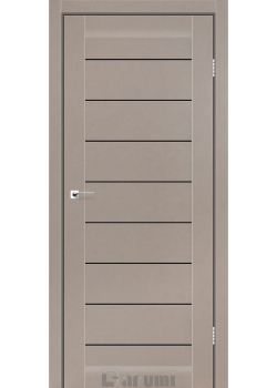 Двері Darumi Doors Leona сірий краст Чорне скло