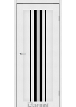 Двері Darumi Doors Prime білий текстурний Чорне скло
