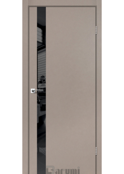 Двері Darumi Doors Plato Line PTL-04 сірий краст Чорне скло