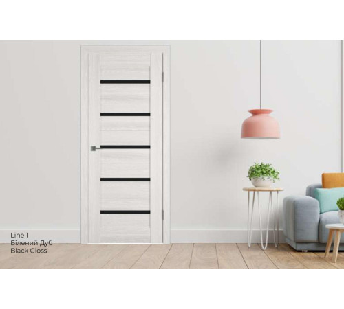 Міжкімнатні Двері Hygge Line 1 Чорне скло