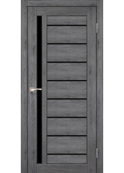Двері Korfad Venecia Deluxe VND-02 дуб марсала Чорне скло