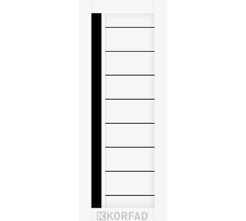 Міжкімнатні Двері Korfad NOVARA - MDF накладки на вхідні двері NO-04 Чорне скло