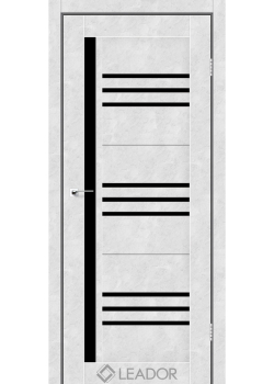 Двері Leador Doors Compania білий бетон Чорне скло
