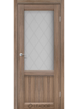 Двері Leador Doors Laura LR-01 сатин білий сіре дерево