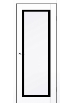 Двері Leador Doors OSTIA білий матовий Чорне скло