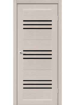 Двері Leador Doors Sovana дуб латте Чорне скло