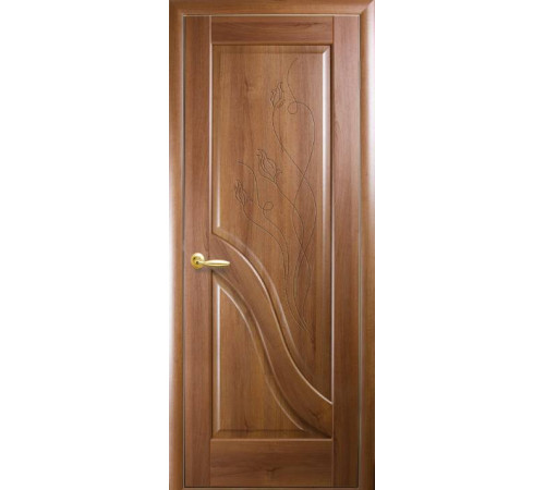 Двері Новий Стиль Маестра Амата ПГ з гравіровкою зол. вільха