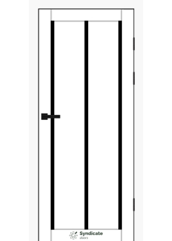 Двері Syndicate Doors SD-PVC-128 білий Чорне скло
