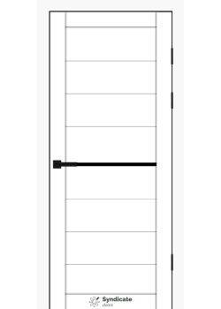 Двері Syndicate Doors SD-PVC-129 білий Чорне скло