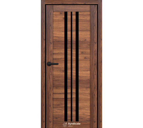 Межкомнатные Двери Syndicate Doors SD-ECOTOP-107 Черное стекло