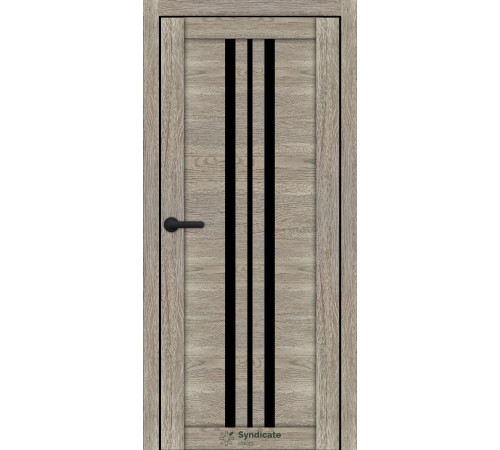 Межкомнатные Двери Syndicate Doors SD-ECOTOP-107 Черное стекло