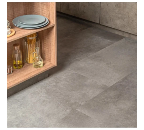 Вінілова підлога Vinilam Ceramo Цемент Стальний 71610