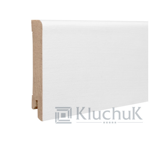 МДФ плинтус Белый шпон 80х12х2000 Kluchuk