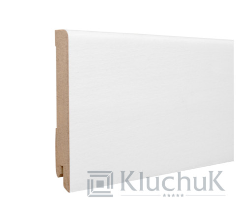 МДФ плинтус Белый шпон 80х12х2000 Kluchuk