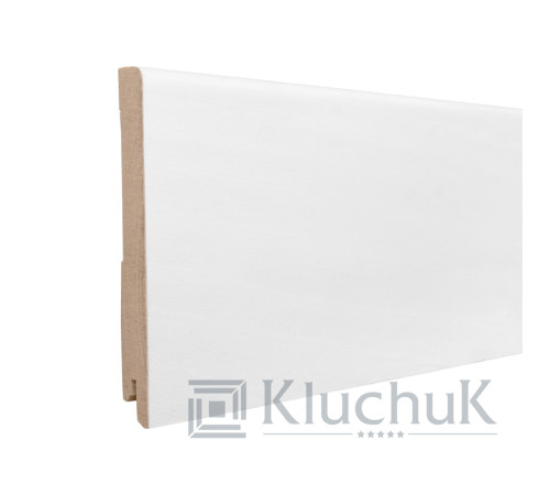 МДФ плинтус Белый шпон 80х12х2000 Kluchuk