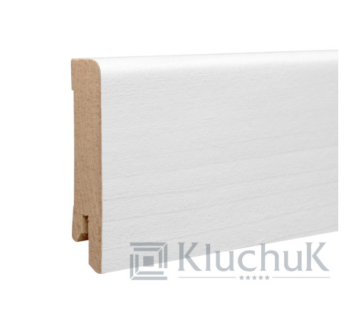 МДФ плинтус Белый шпон 80х12х2000 Kluchuk