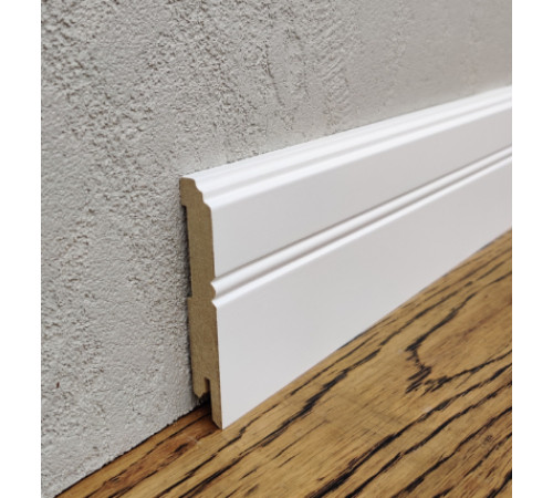 Плинтус МДФ LightForm 80х12х2000 мм. MDF-LF01 Белый RAL 9003 Kluchuk