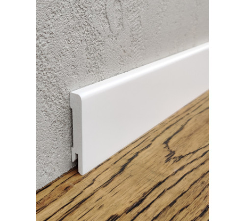 Плінтус МДФ прямий 60х12х2000 мм. MDF-М60 Білий RAL 9003 Kluchuk