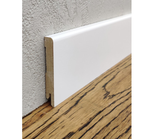 Плінтус МДФ прямий 80х12х2000 мм. MDF-М80 Білий RAL 9003 Kluchuk