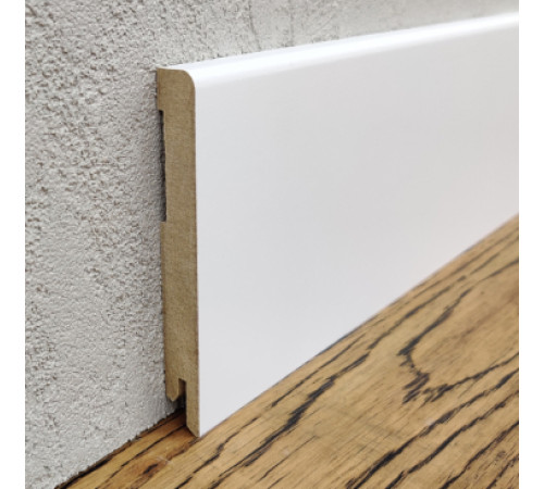 Плінтус МДФ прямий 100х12х2000 мм. MDF-М100 Білий RAL 9003 Kluchuk