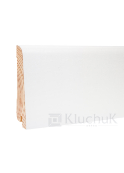 Плінтус Білий White plinth 80х19х2200 Евро KLW-03 Kluchuk