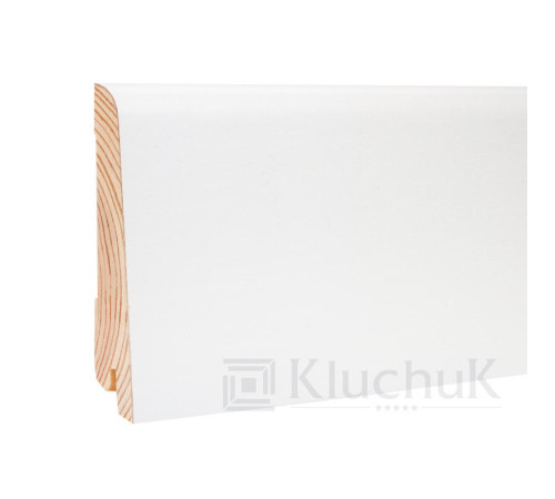 Плінтус Білий White plinth 80х19х2200 Евро KLW-03 Kluchuk
