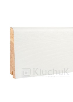 Плінтус Білий White plinth 100х19х2200 Евро KLW-05 Kluchuk