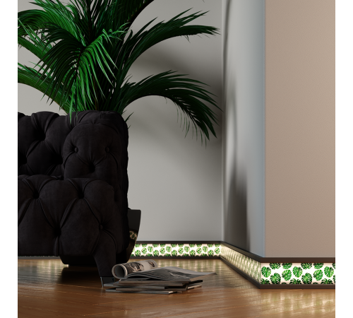 Плінтус алюмініевий накладний LED 100х12х2700 мм ALU-LED10012 Анод Kluchuk