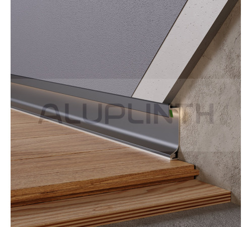 Плінтус алюмініевий прихованого монтажу з LED підсвіткою 60х14,5х2700 ALU-SL60 (Анод) Kluchuk