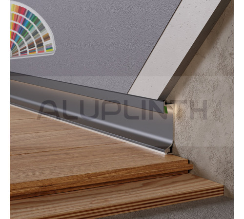 Плінтус алюмініевий прихованого монтажу з LED підсвіткою 60х14,5х2700 ALU-SL60 RAL Kluchuk