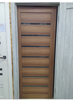 Двері PL-PVC-02, кастанья золотиста, сатин, 800*2000 мм, не врізане полотно, М18 Portalino
