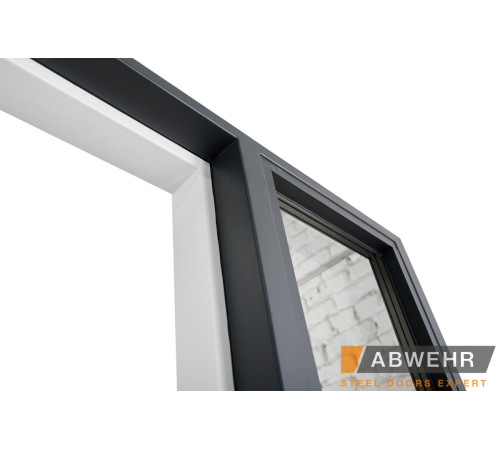 Вхідні Нестандартні двері з терморозривом Ufo Black (RAL 7016 + Білий), 1600-1800*2200, комплектація FRAME Abwehr