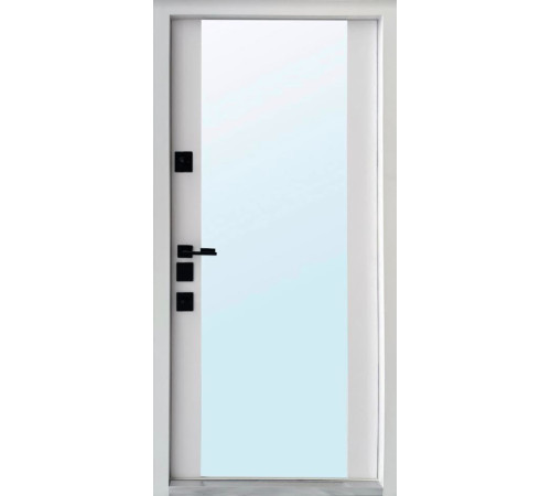 Вхідні Двері Авангард Галант-Ак дуб табак біла емаль+дзеркало "Qdoors"