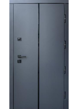 Двері Стронг Перфект 4К антрацит/білий супермат+ДЗЕРКАЛО "Qdoors"