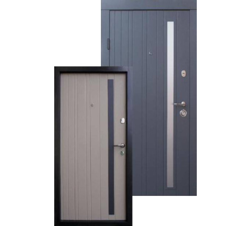 Входные Двери Браш Al серая текстура-какао Qdoors