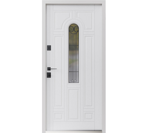 Вхідні Двері Лучія ArWood RAL 7016/ПВХ біле дерево Sarmak