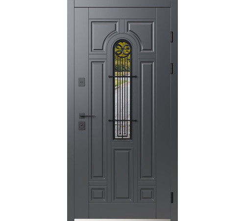 Вхідні Двері Лучія ArWood RAL 7016/ПВХ біле дерево Sarmak