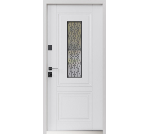 Вхідні Двері Геліос ArWood RAL 7016/ПВХ біле дерево Sarmak