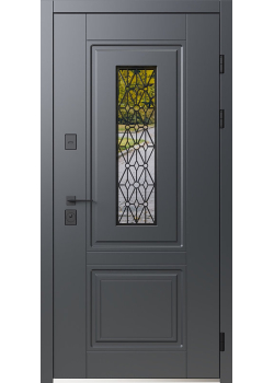 Двері Геліос ArWood RAL 7016/ПВХ біле дерево Sarmak