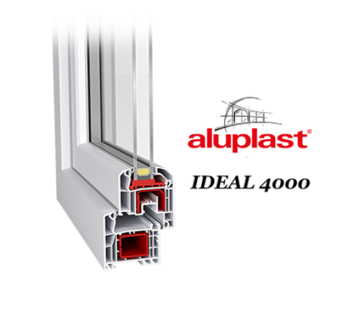 Металлопластиковые двери Aluplast Ideal 4000 полуторные с поворотно-откидной створкой 1200 x 2100 мм