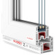 Металлопластиковые двери Glasso 7S полуторные с поворотно-откидной створкой 1200 x 2100 мм