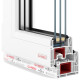 Металлопластиковые двери Glasso 85 полуторные с поворотно-откидной створкой 1200 x 2100 мм